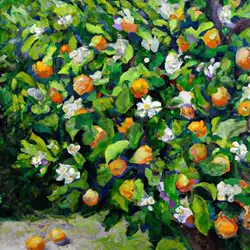 Une image de La beauté éblouissante de l'orange : tout ce que vous devez savoir sur l'arbre fruitier Citrus sinensis pour cultiver votre propre verger - image générée par IA (DALL-E)
